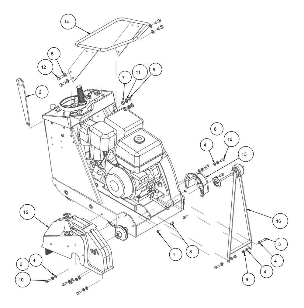 Section 03 Diagram and Parts List for MK-2013HSP 156499 MK Diamond Concrete Saw
